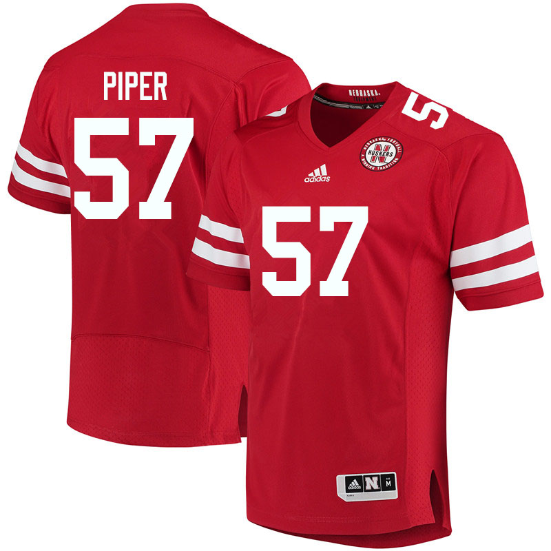 Men #57 Ethan Piper Nebraska Cornhuskers College Football Jerseys Sale-Red